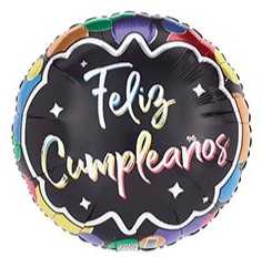 Black Dots Feliz Cumpleanos Flower Bouquet