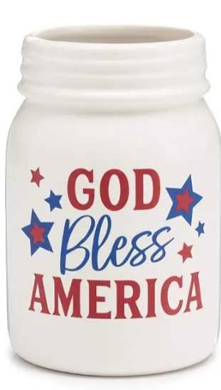 God bless America Mason Jar Flower Bouquet