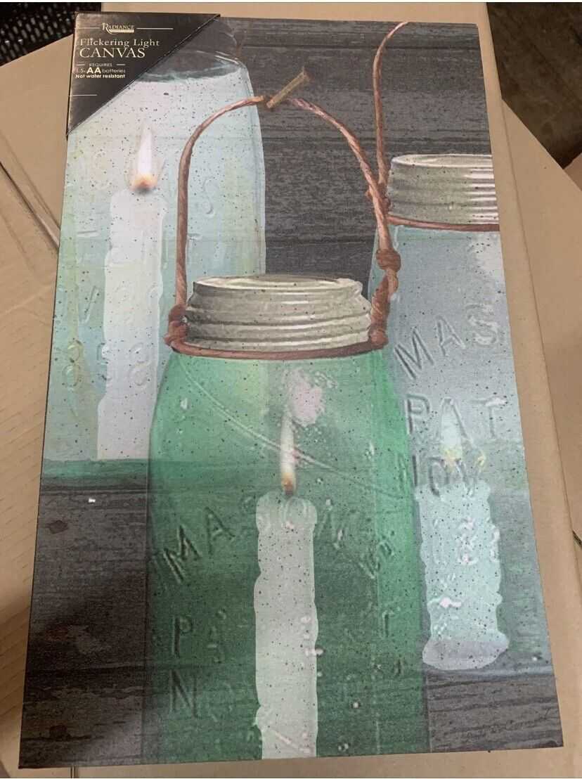 Light Up Mason Jar Canvas