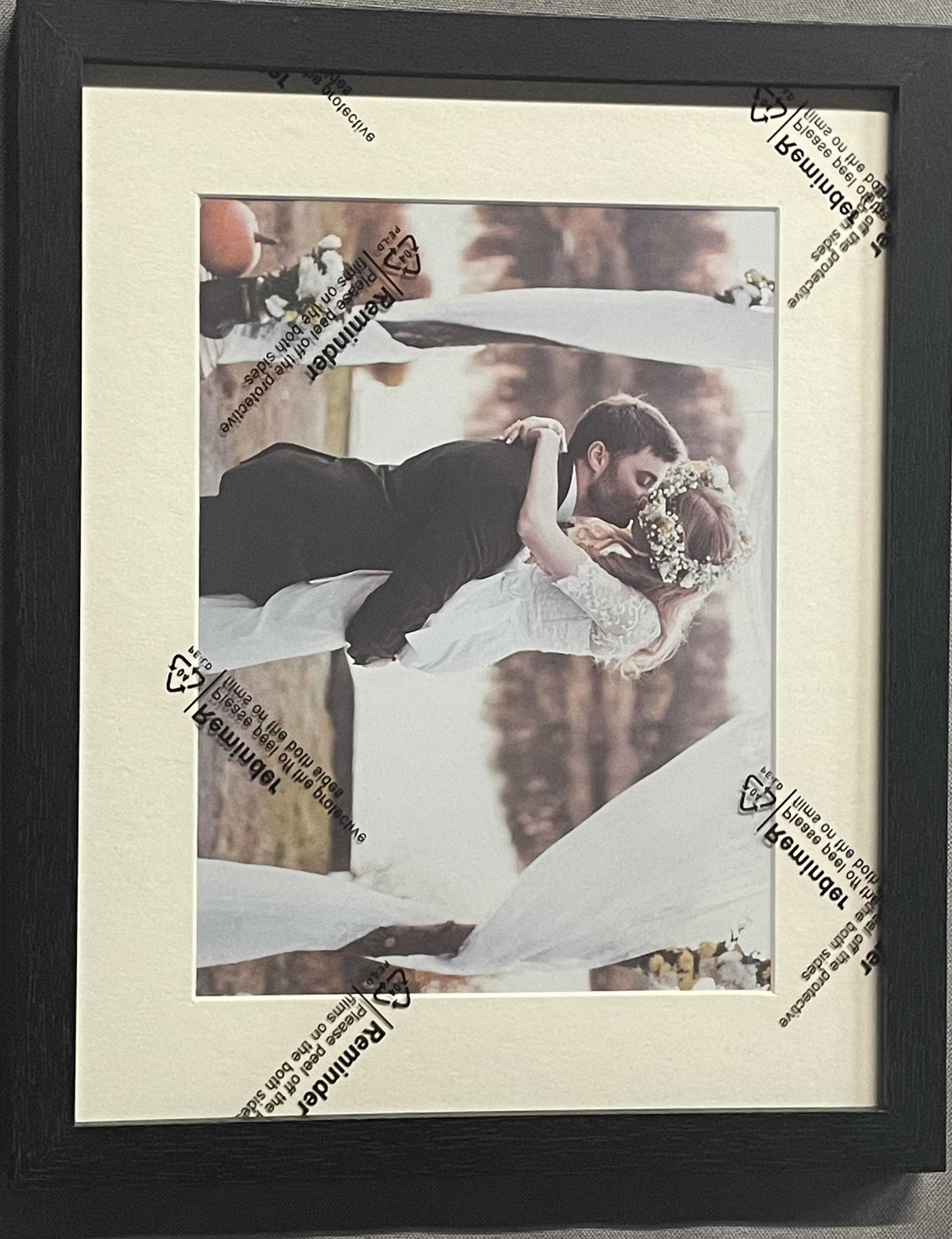 8x10 Black Wood Photo Frame Flower Bouquet