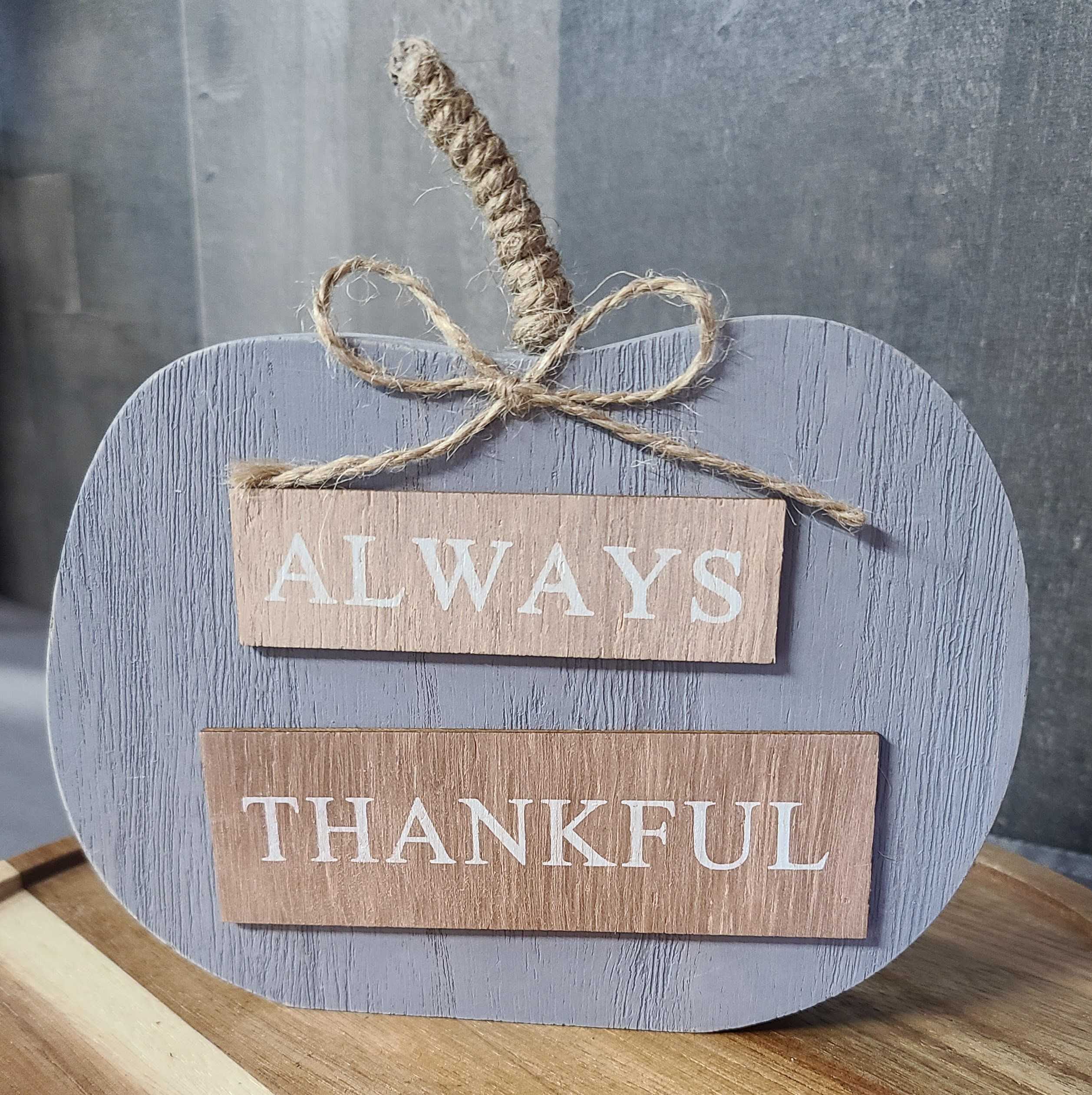 Always Thankful Pumpkin Shelf sitter