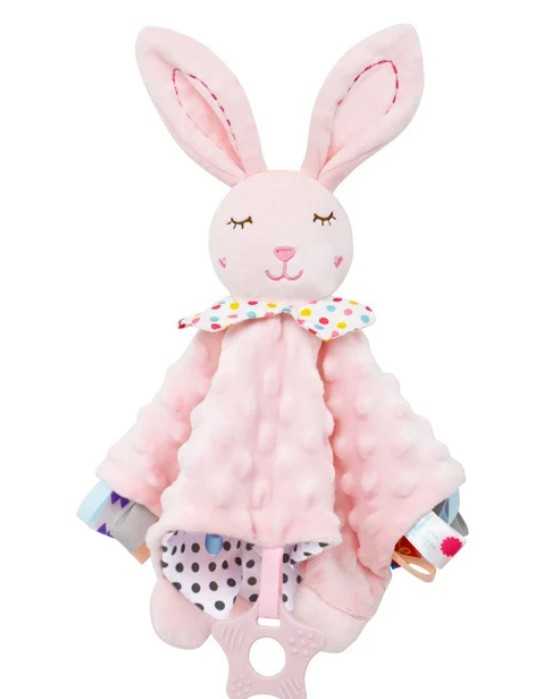 Baby Rattle Blanket - Bunny Flower Bouquet