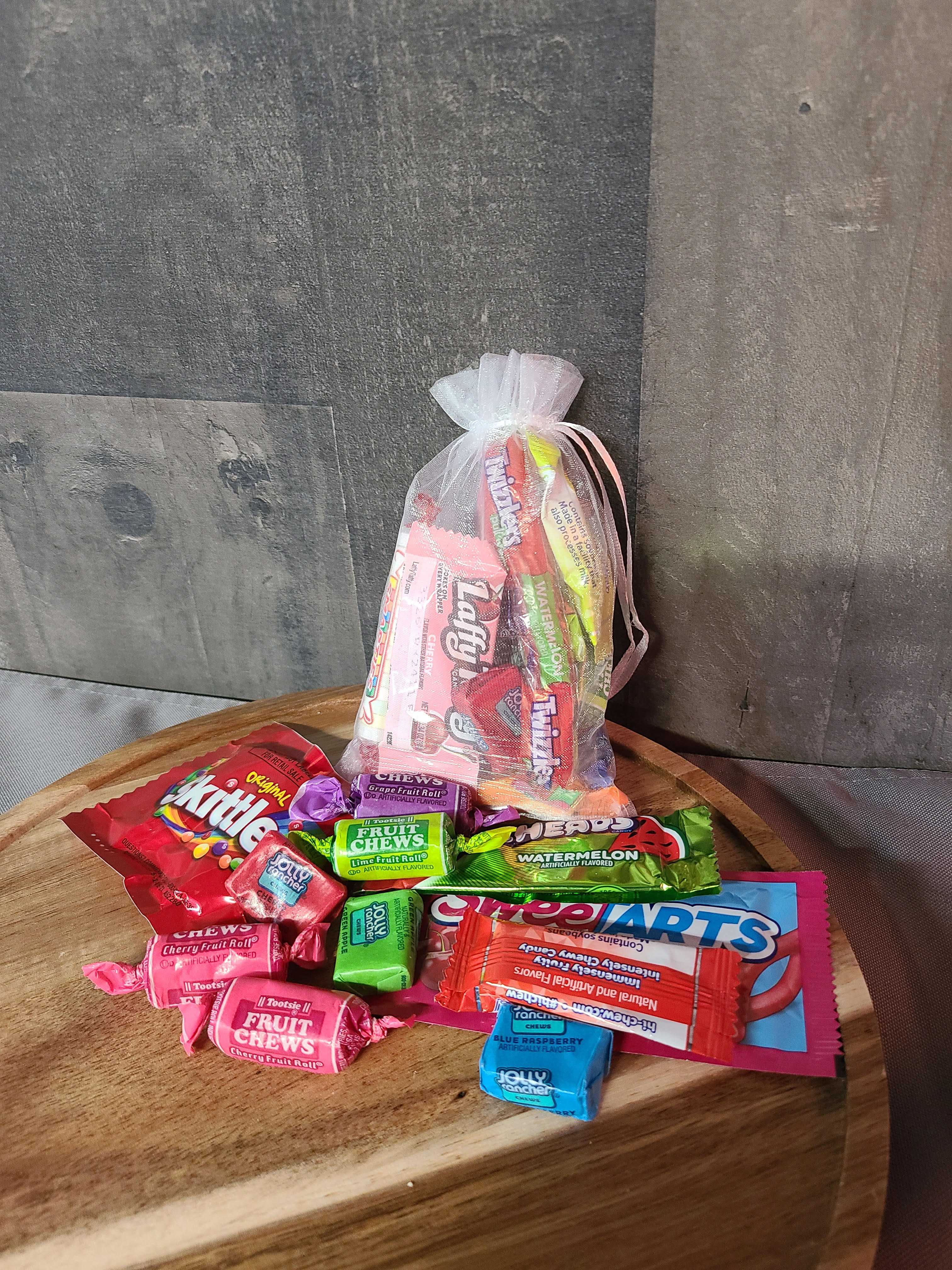Bag of Chewy Candy Flower Bouquet