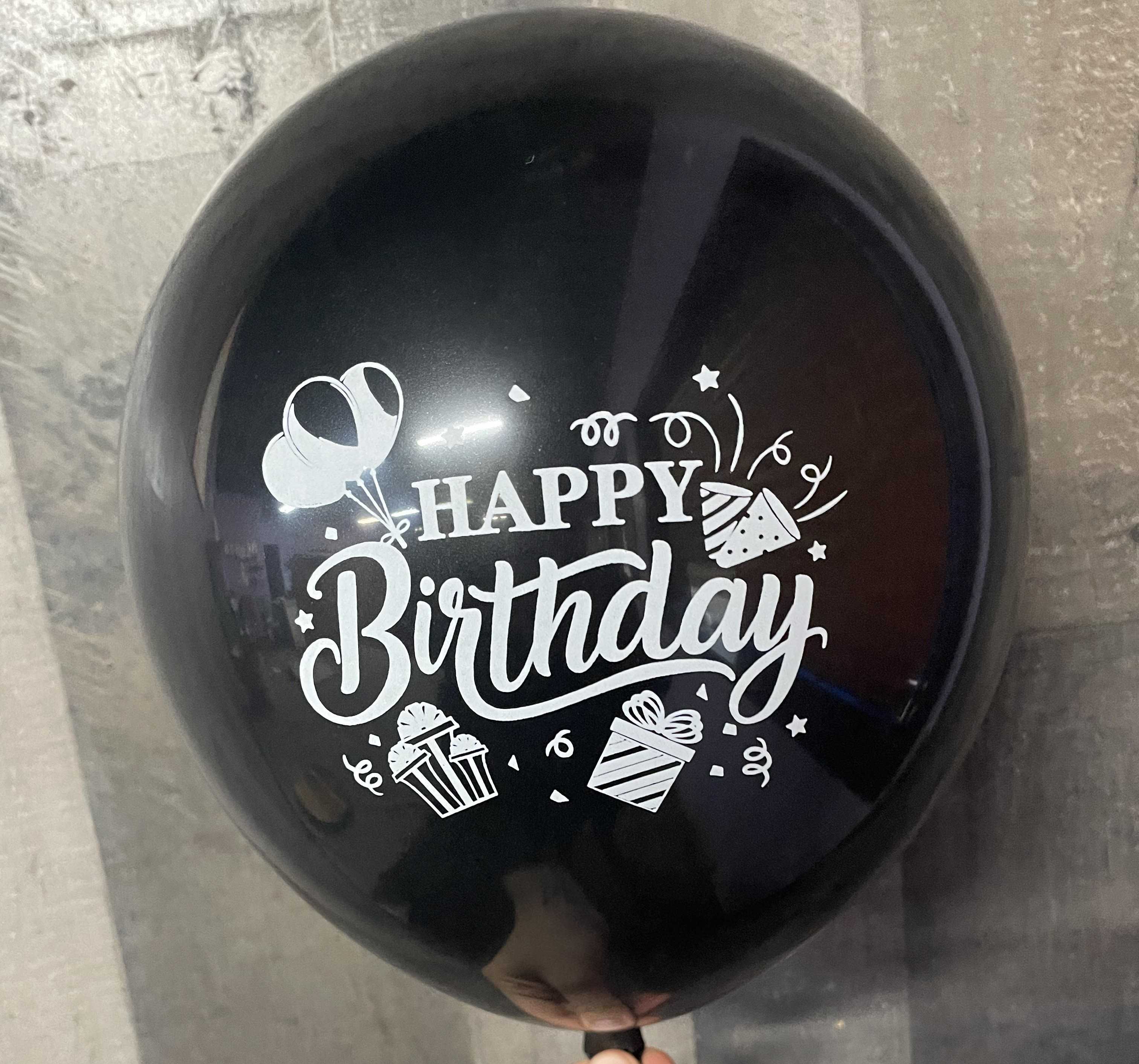 Black Happy Birthday Latex