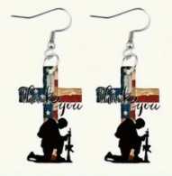 Cross Thank you earrings Flower Bouquet