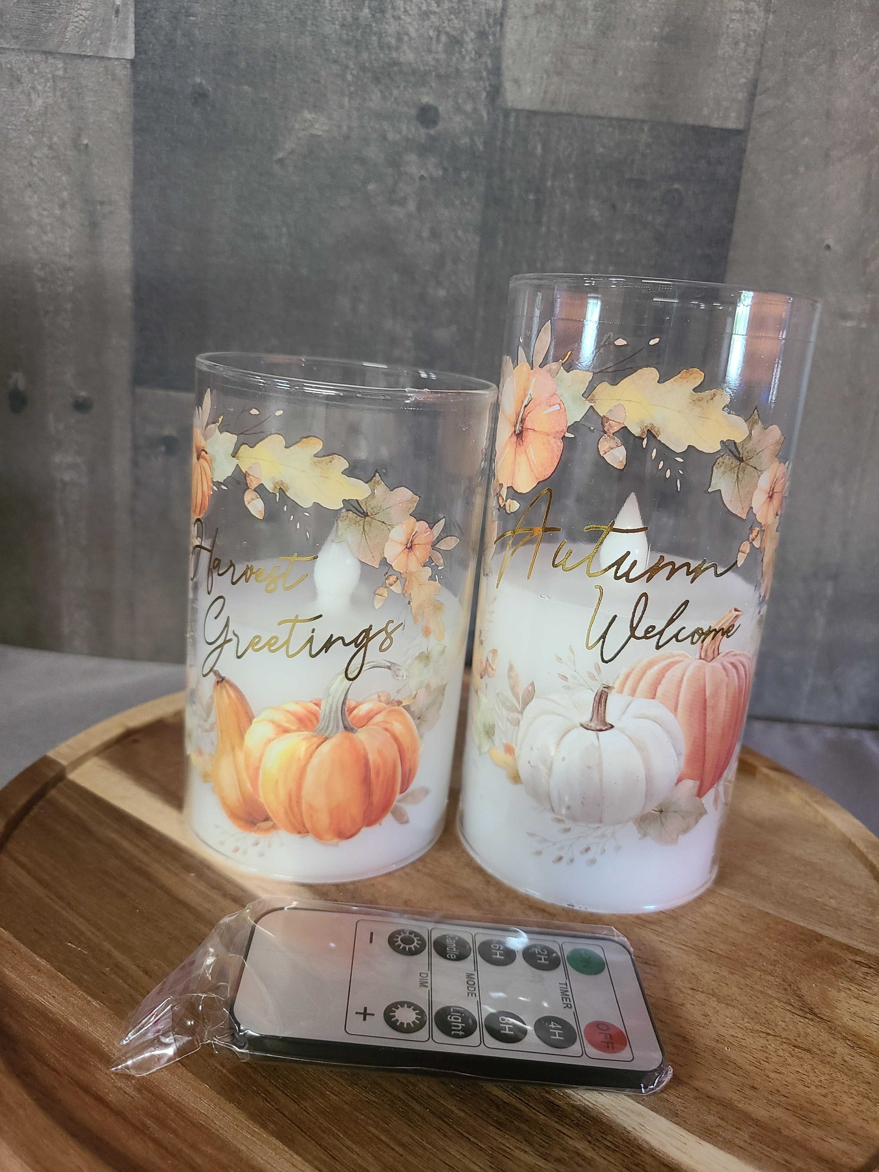 Fall LED Flamless Candle Set