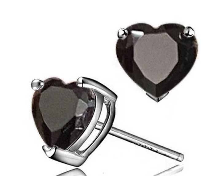 Fashion Heart-shaped Black Earrings Flower Bouquet