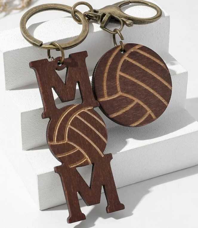 Volleyball Mom Keychain Flower Bouquet