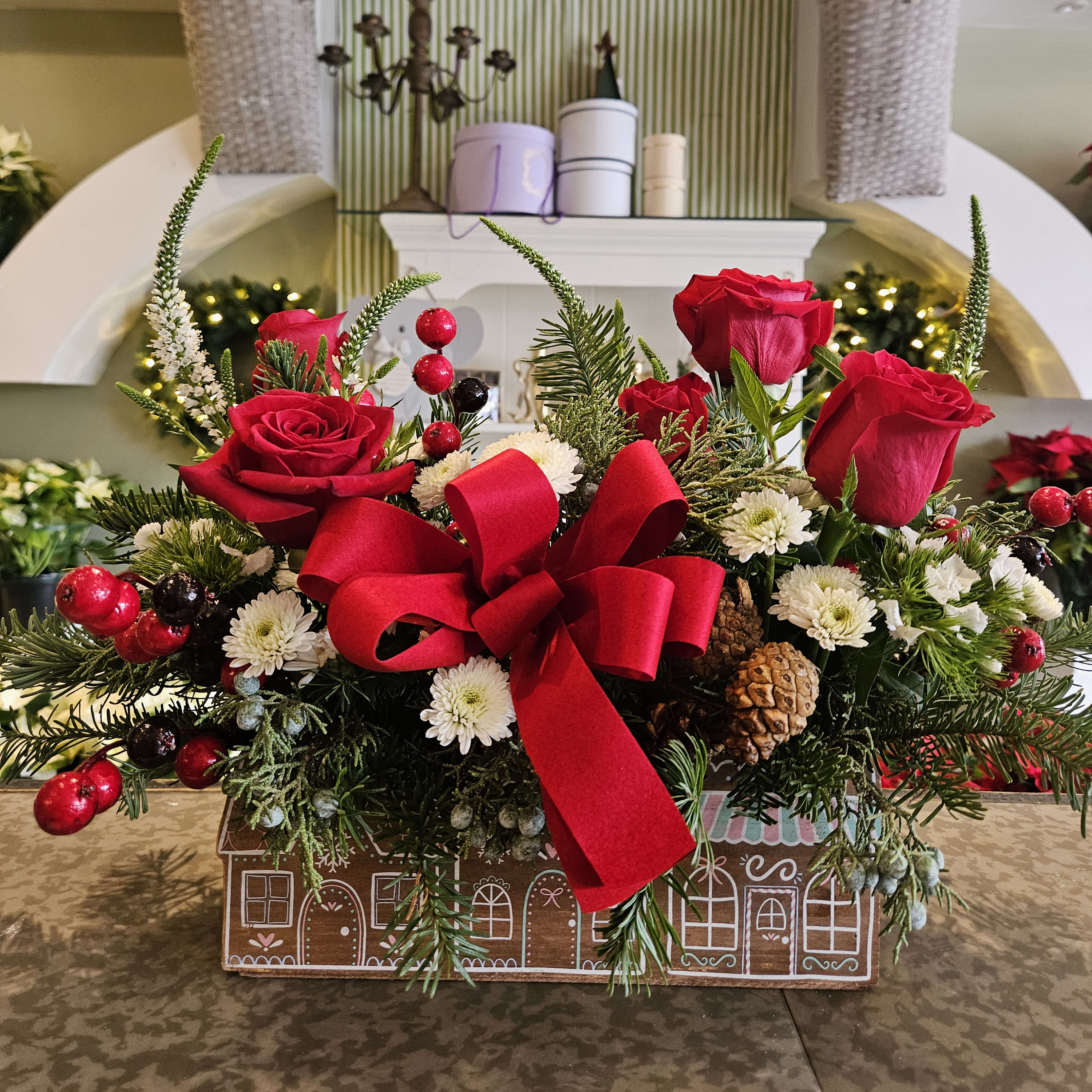 Gingerbread Village Flower Bouquet