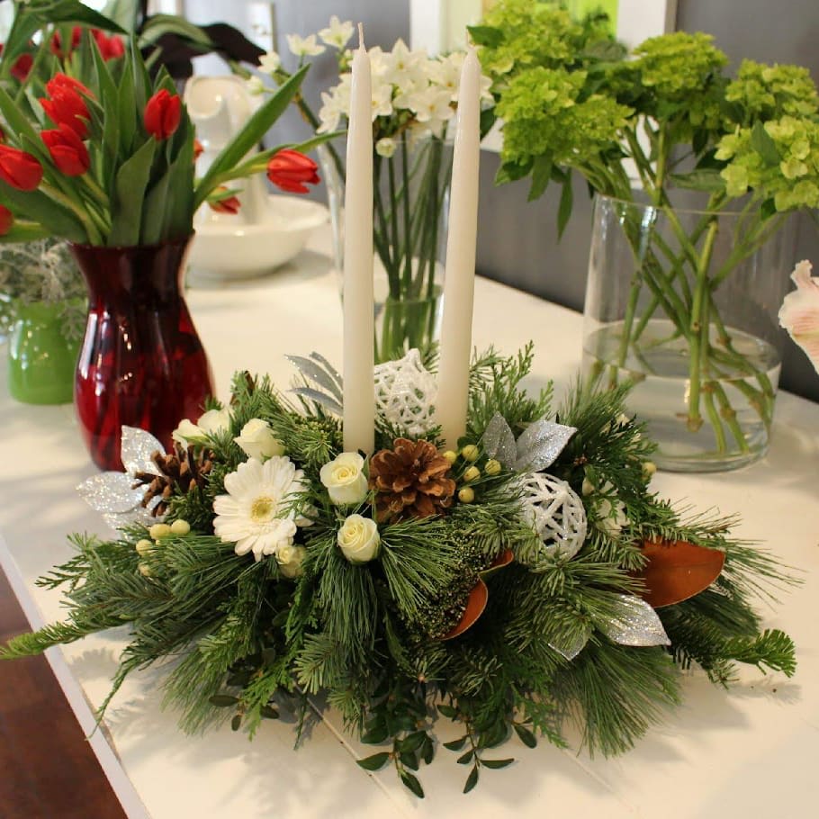Elegant Holiday Candle centerpiece