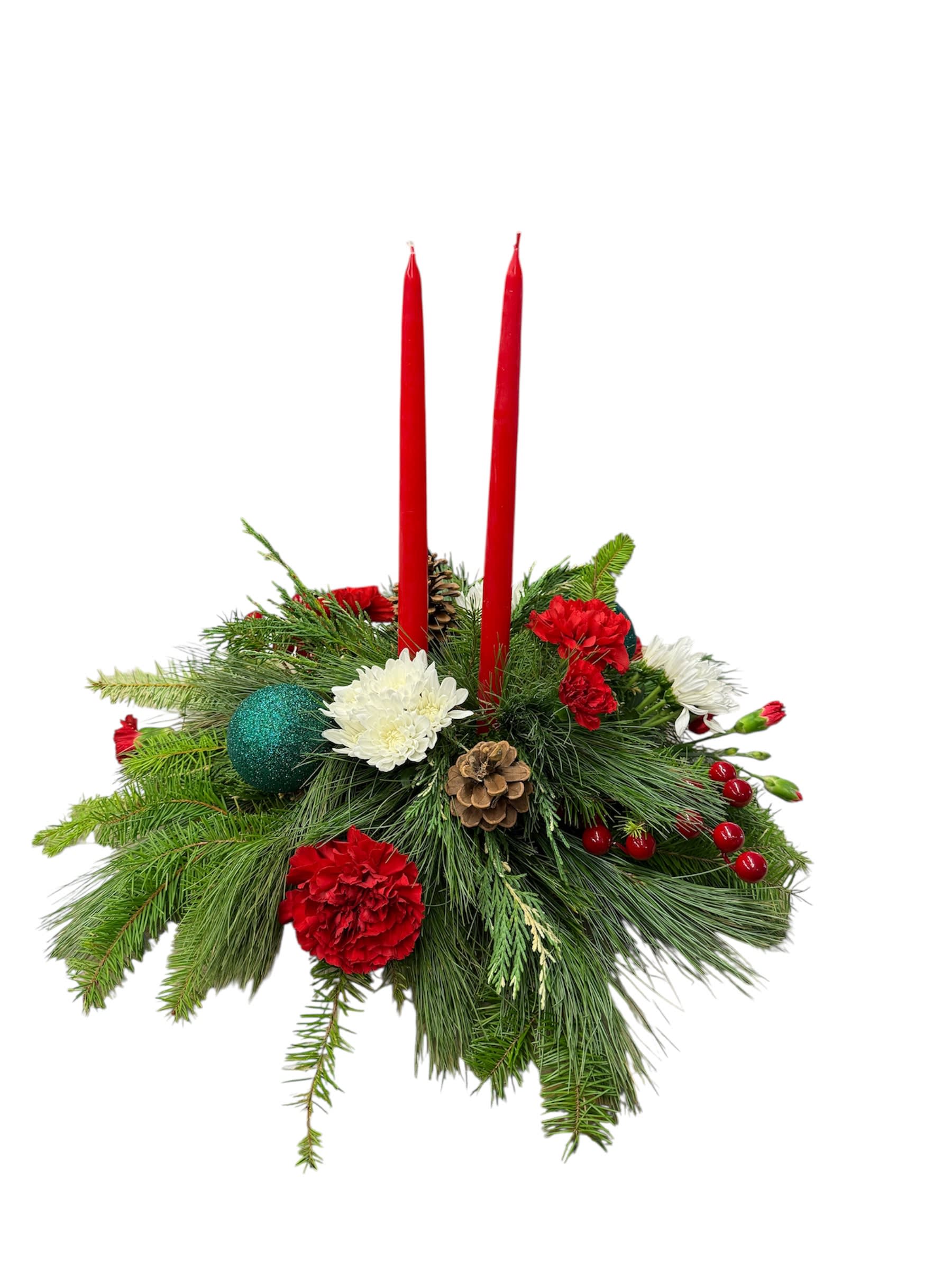 Traditional Holiday Centerpiece Flower Bouquet