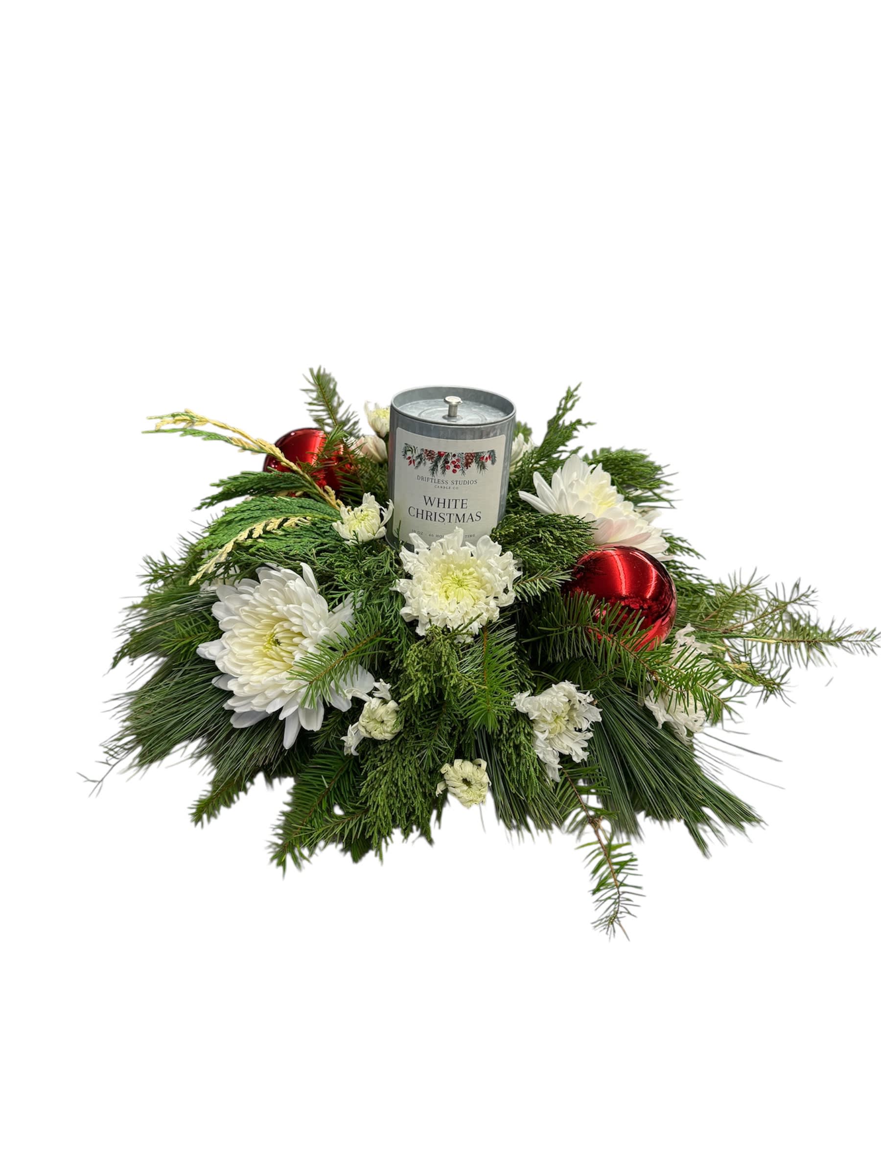 Winter Wishes Candle Centerpiece Flower Bouquet