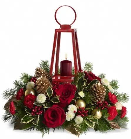 Holiday Lantern Flower Bouquet