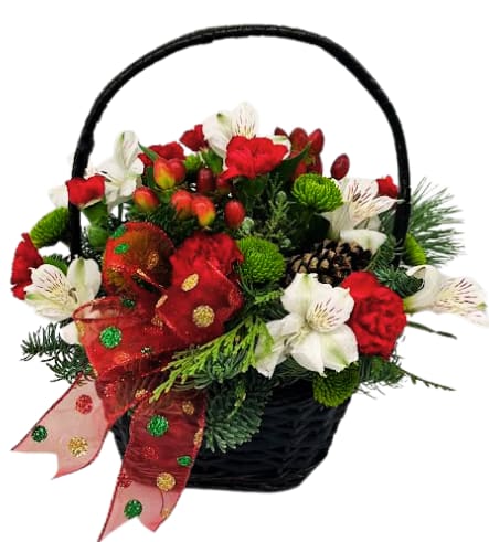 Holiday Sparkle Basket H-7127 Flower Bouquet