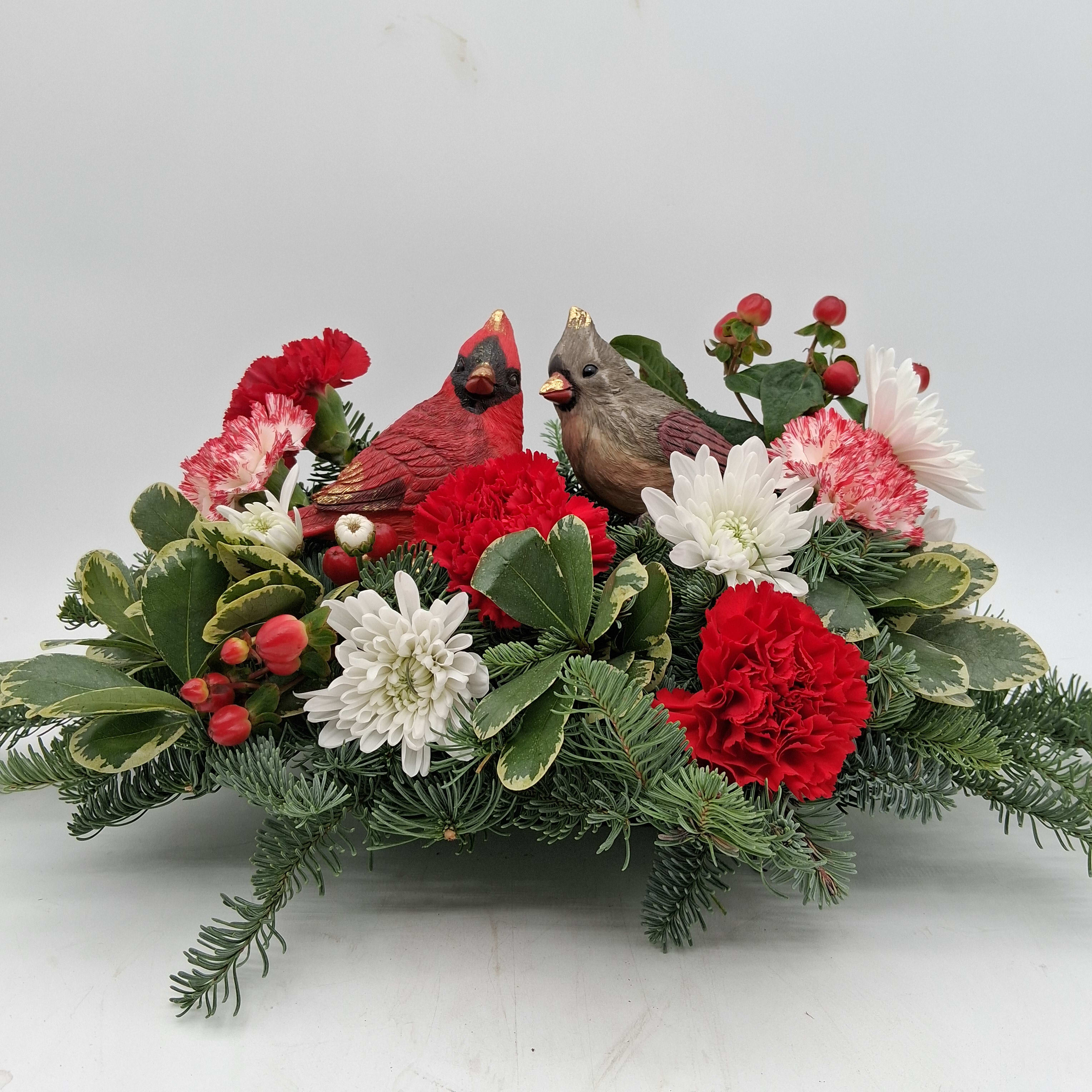 Christmas Cardinal Arrangement