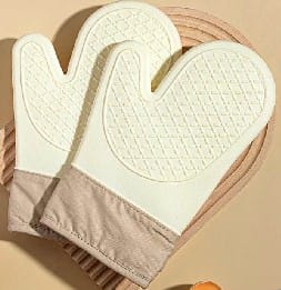 Beige Silicone Oven Mits