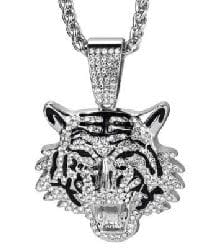 Silver Tiger Pendant Necklace