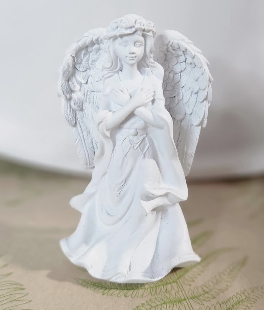 Cement Angel with flowers Flower Bouquet