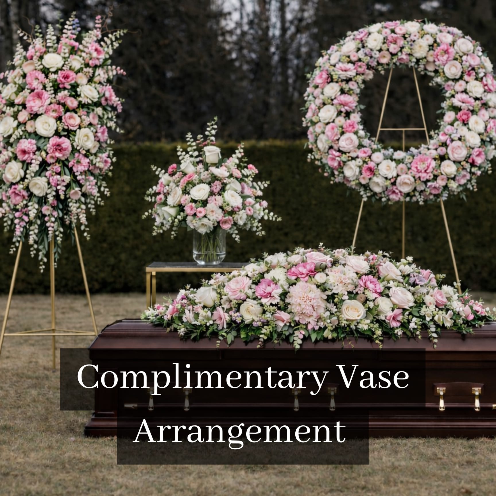 Pink & White Flower Funeral Set