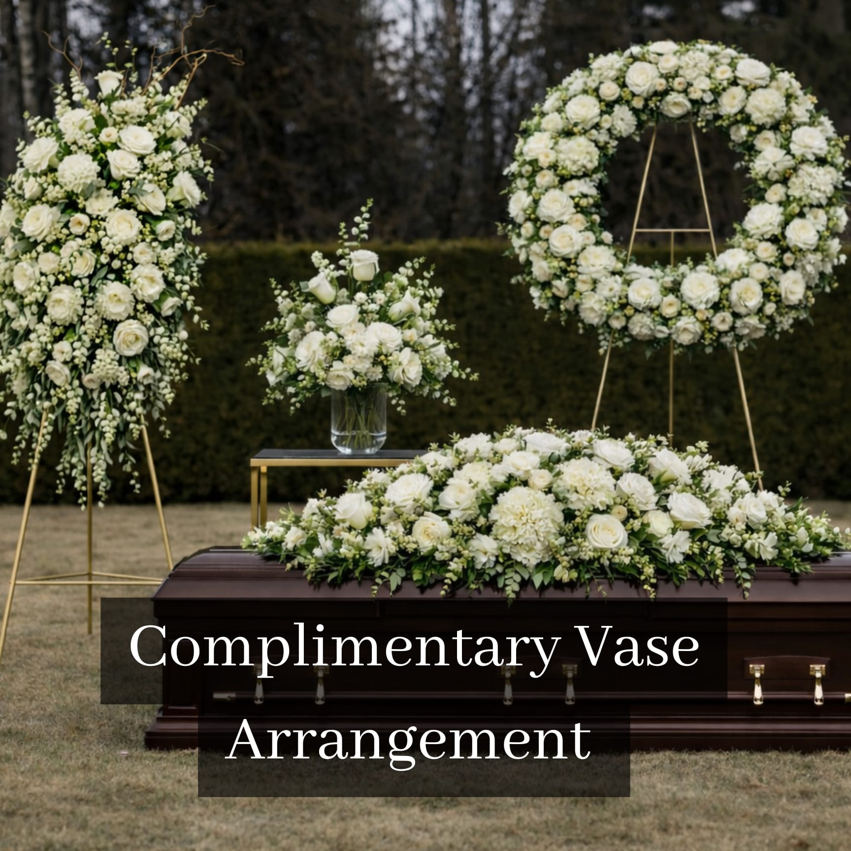 White Flower Funeral Set