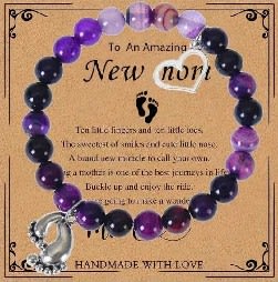 New Mom Bracelet -  Purple Agate
