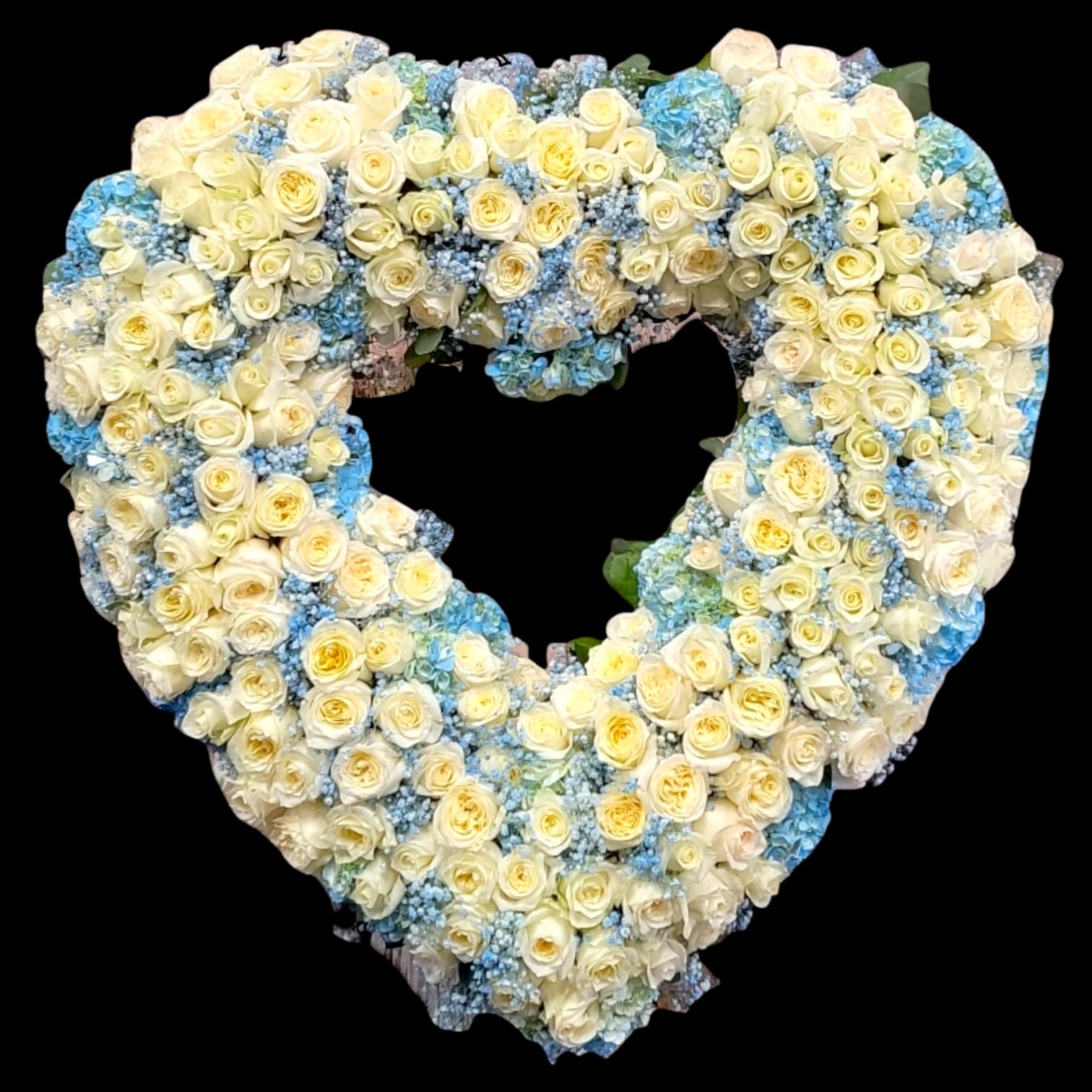 WHITE & BLUE HEART SHAPE