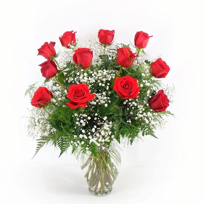 One Dozen Long Stem Roses Bouquet