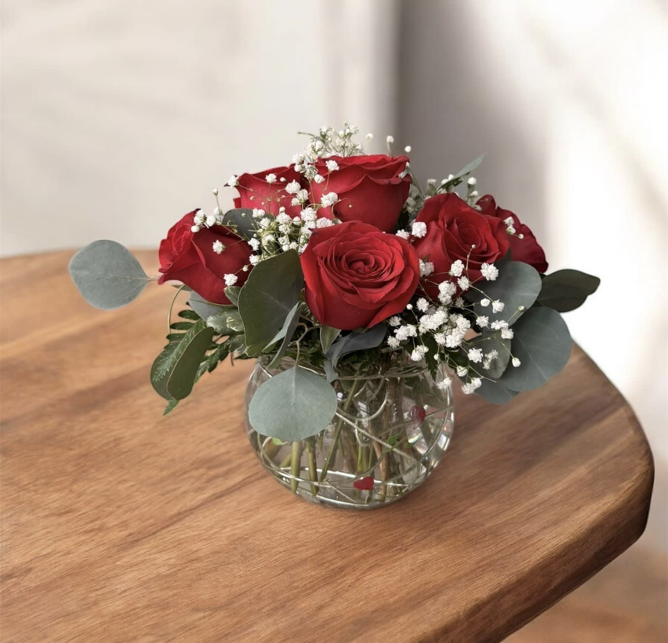 Modern Red Rose Bubble Valentine