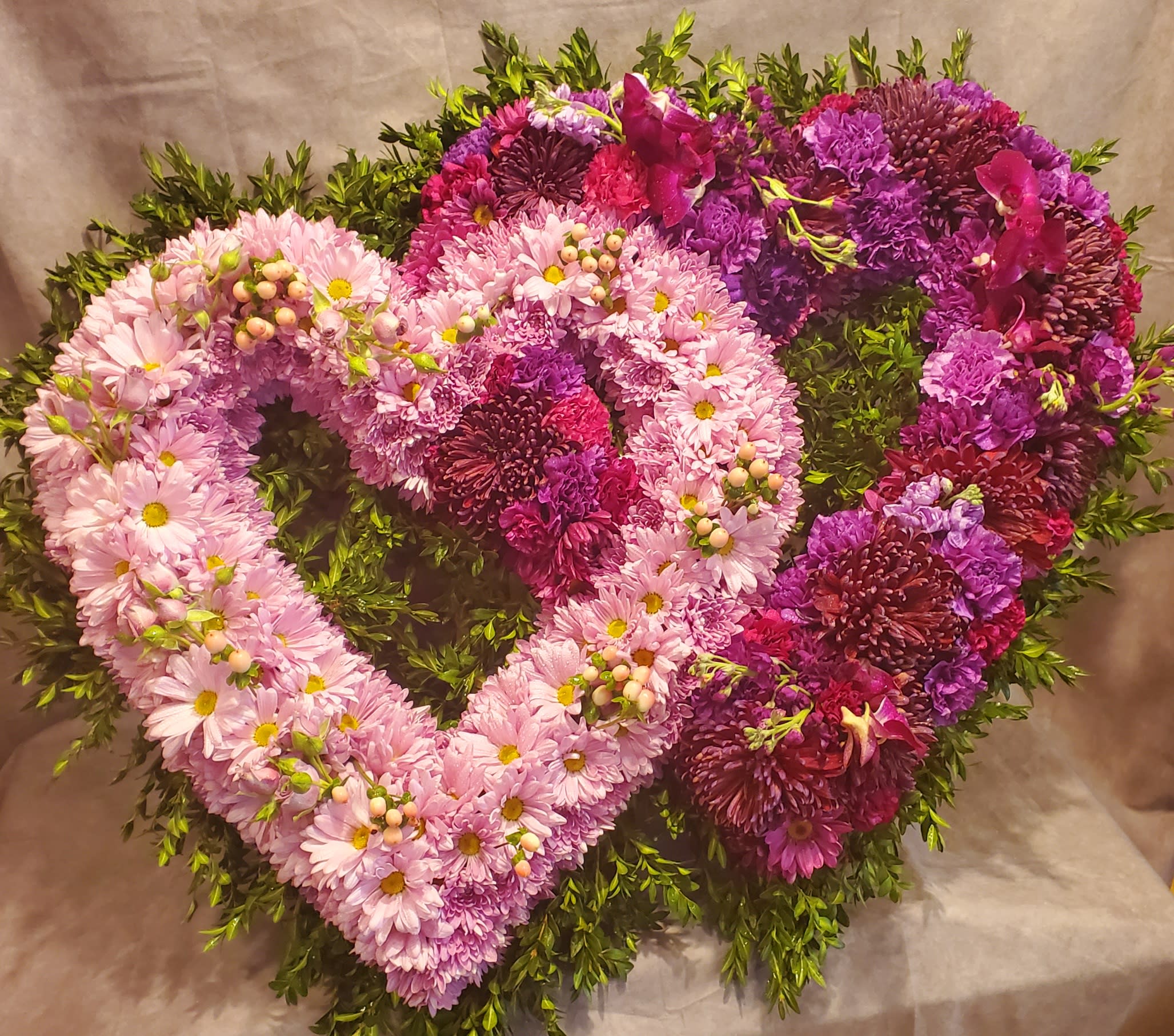 Double Heart Wreath Flower Bouquet