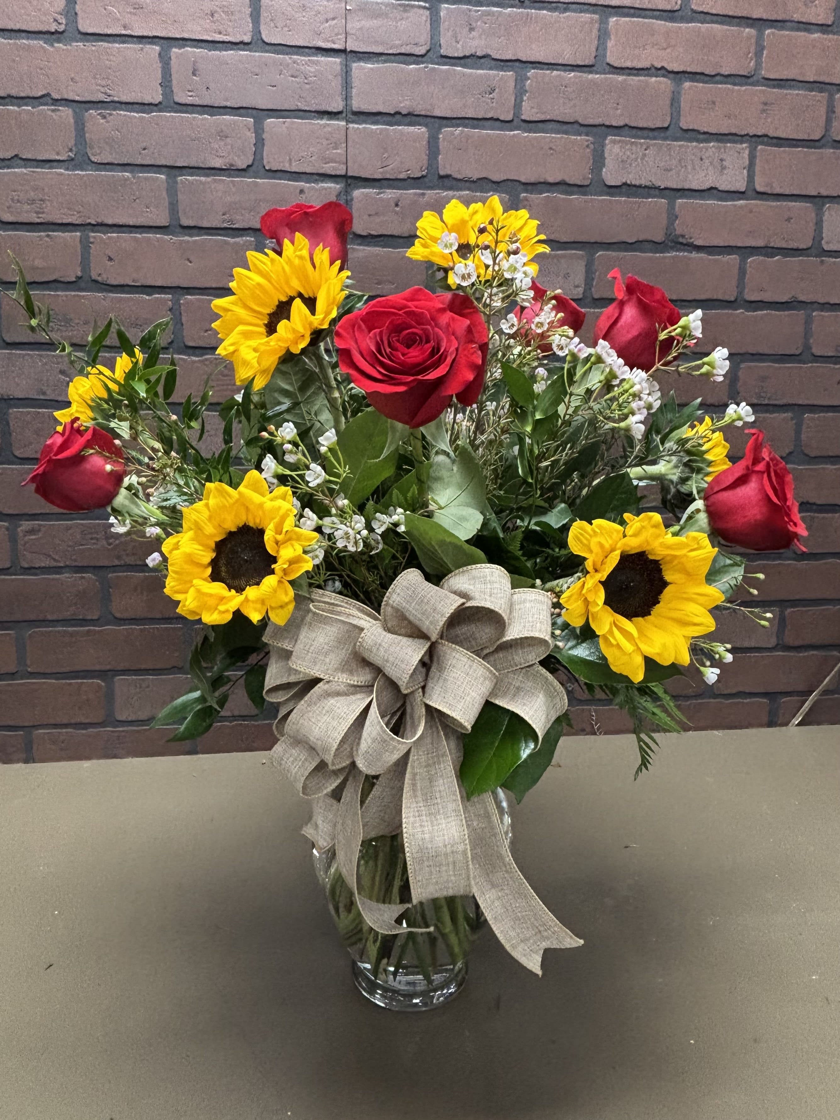 Sunshine and Roses Flower Bouquet