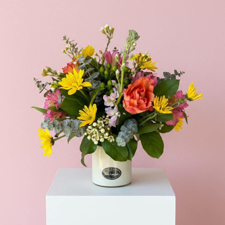 Candle Arrangement Flower Bouquet