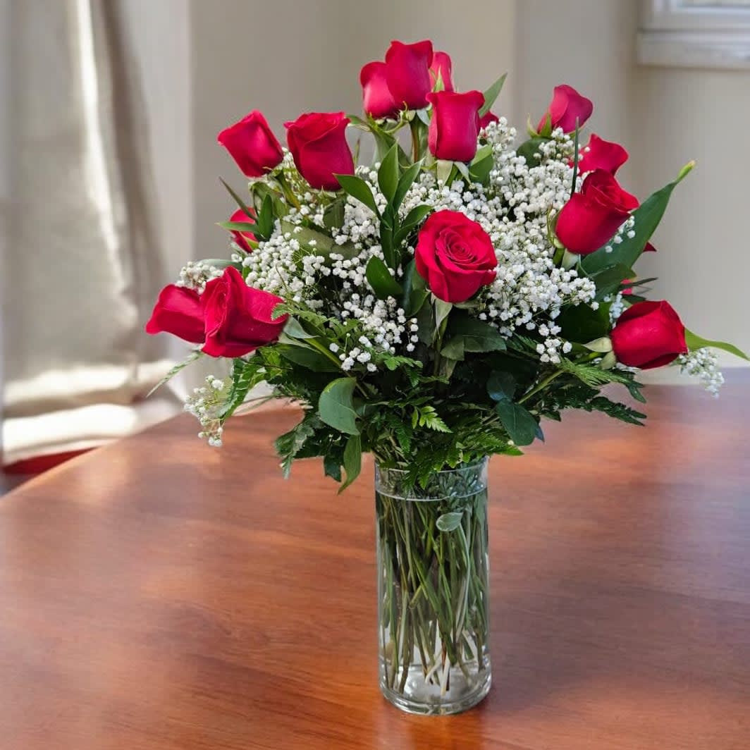 Two Dozen Classic Rose Vase Flower Bouquet