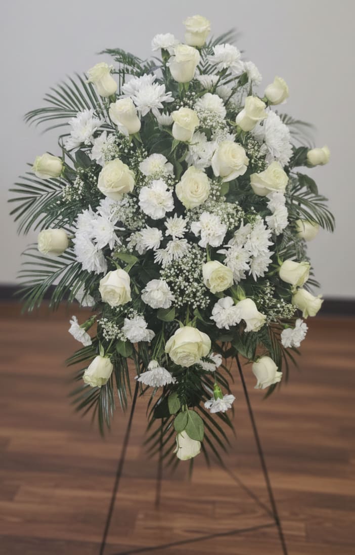 Purest Devotion Standing Spray Flower Bouquet