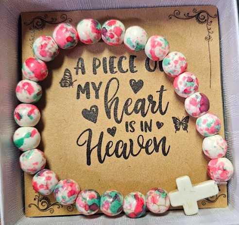 A Piece of my Heart bead Bracelet Flower Bouquet
