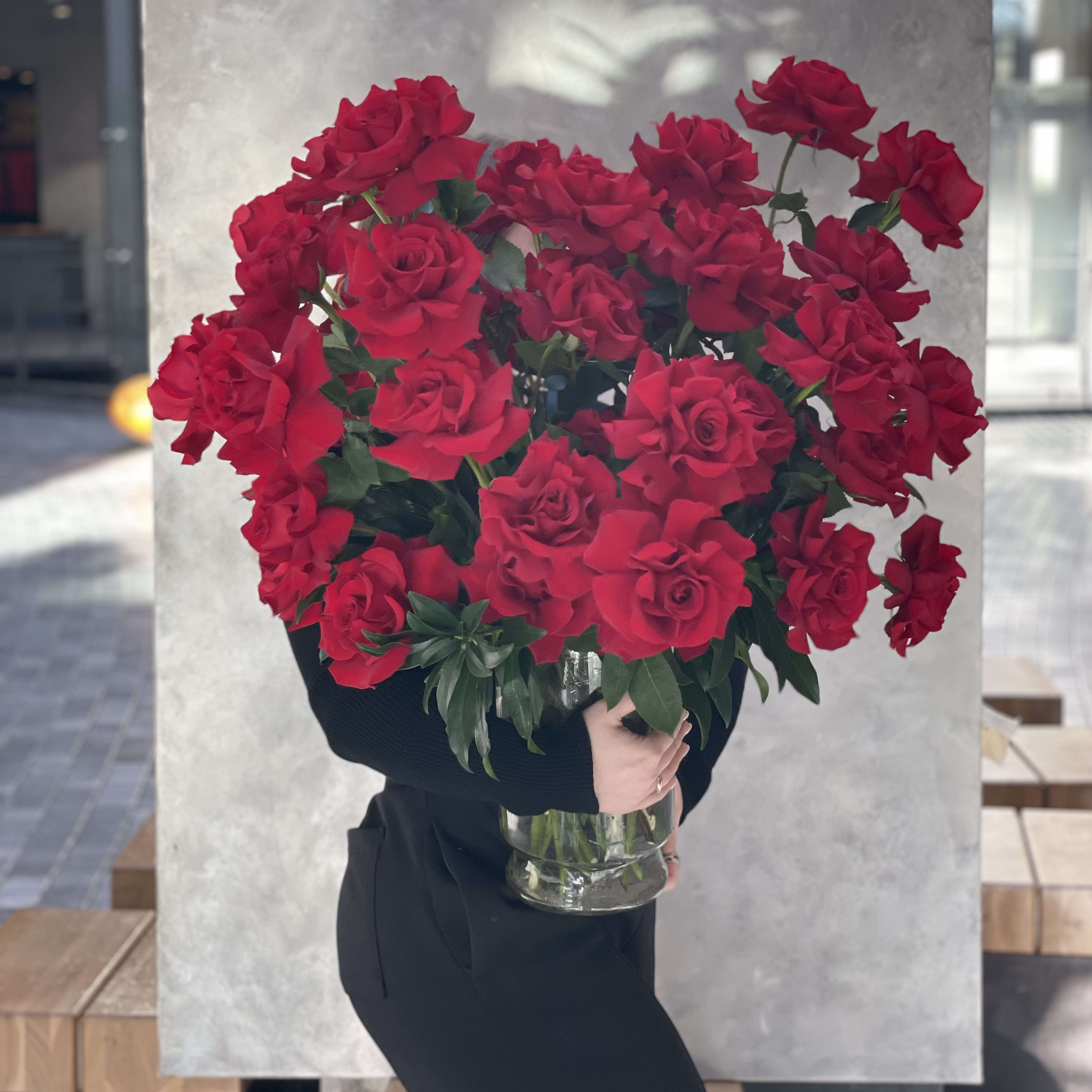 40 Roses Arranged in a Vase