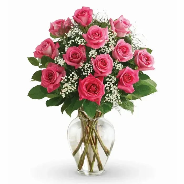 Hot Pink Roses Flower Bouquet