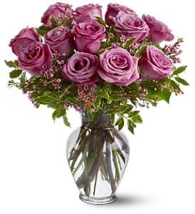 Purple Roses Flower Bouquet