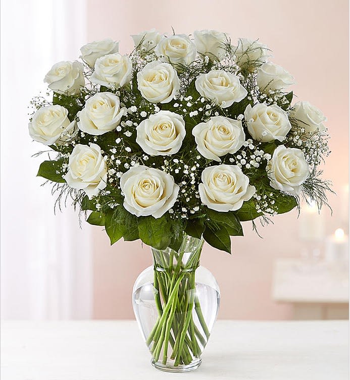 Valentine's White Roses- from