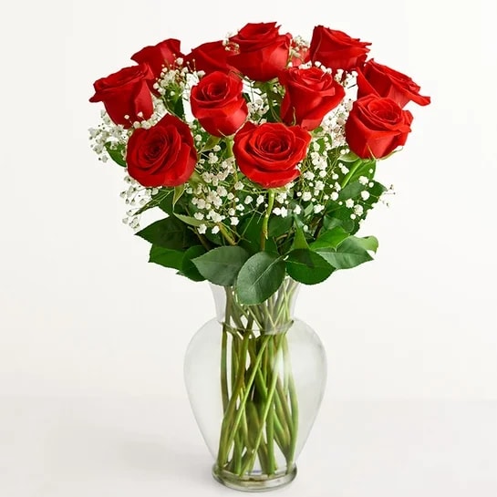 Dozen Roses Flower Bouquet