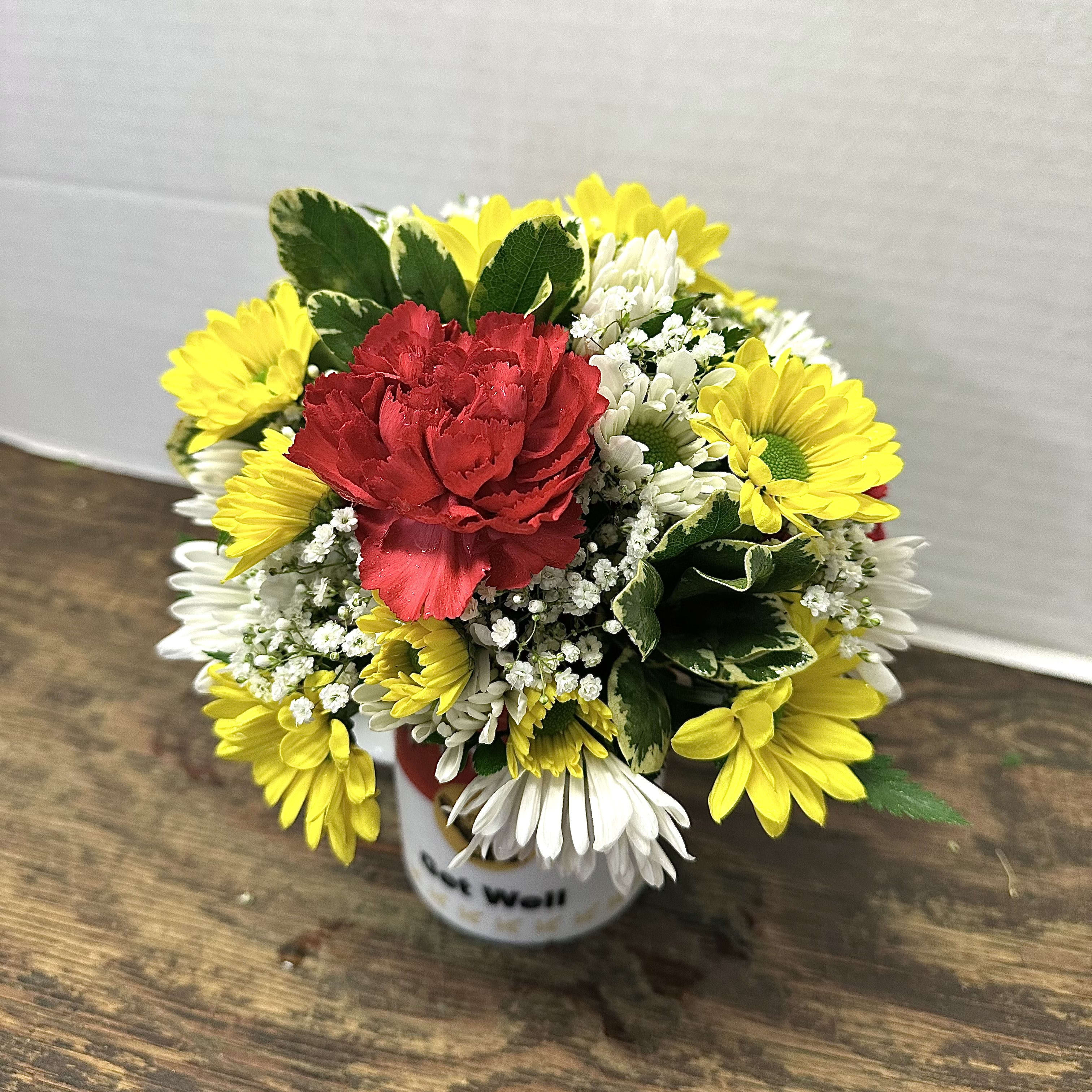 Get Well Soup Mug Arrangement Flower Bouquet