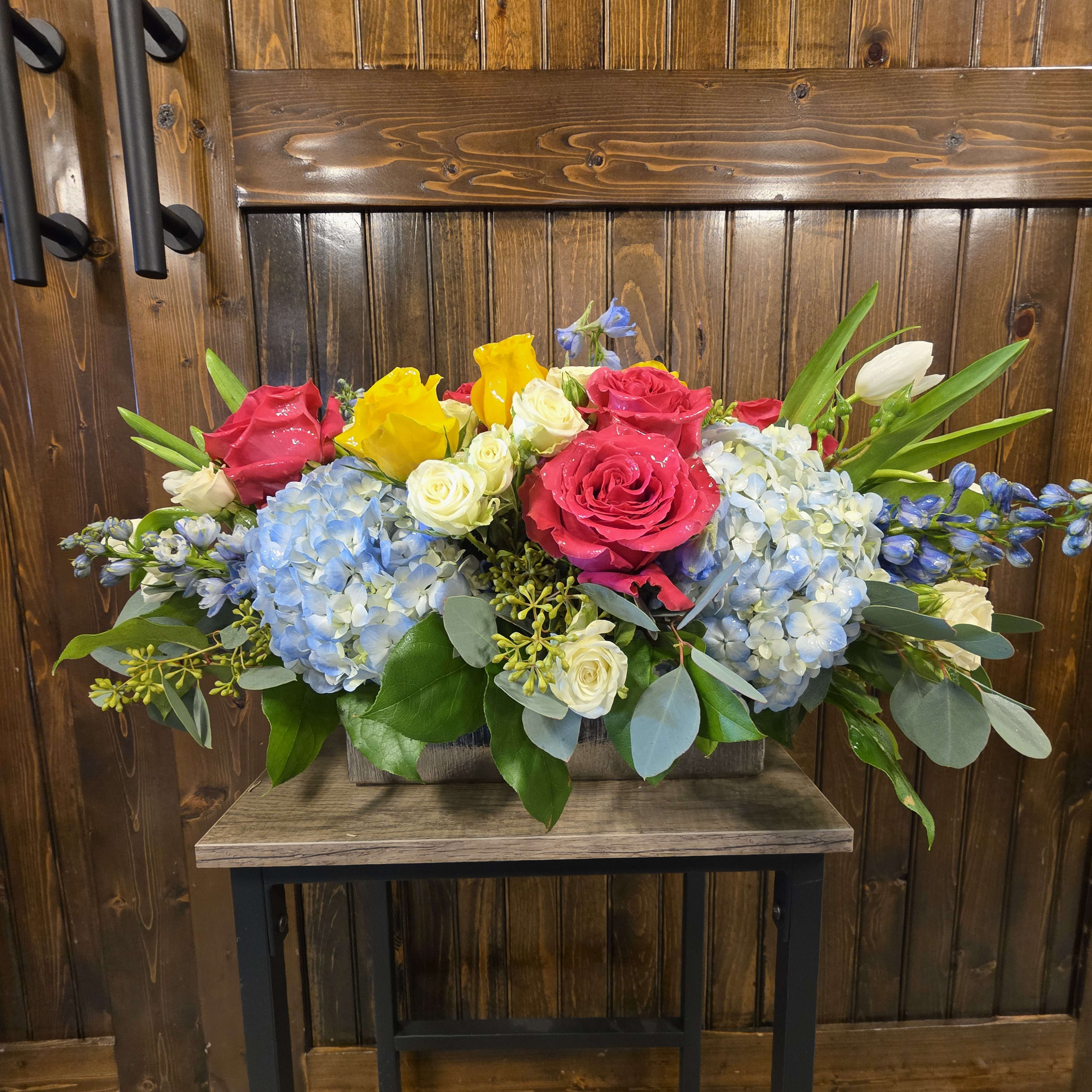 Blooming Farmhouse Box Flower Bouquet
