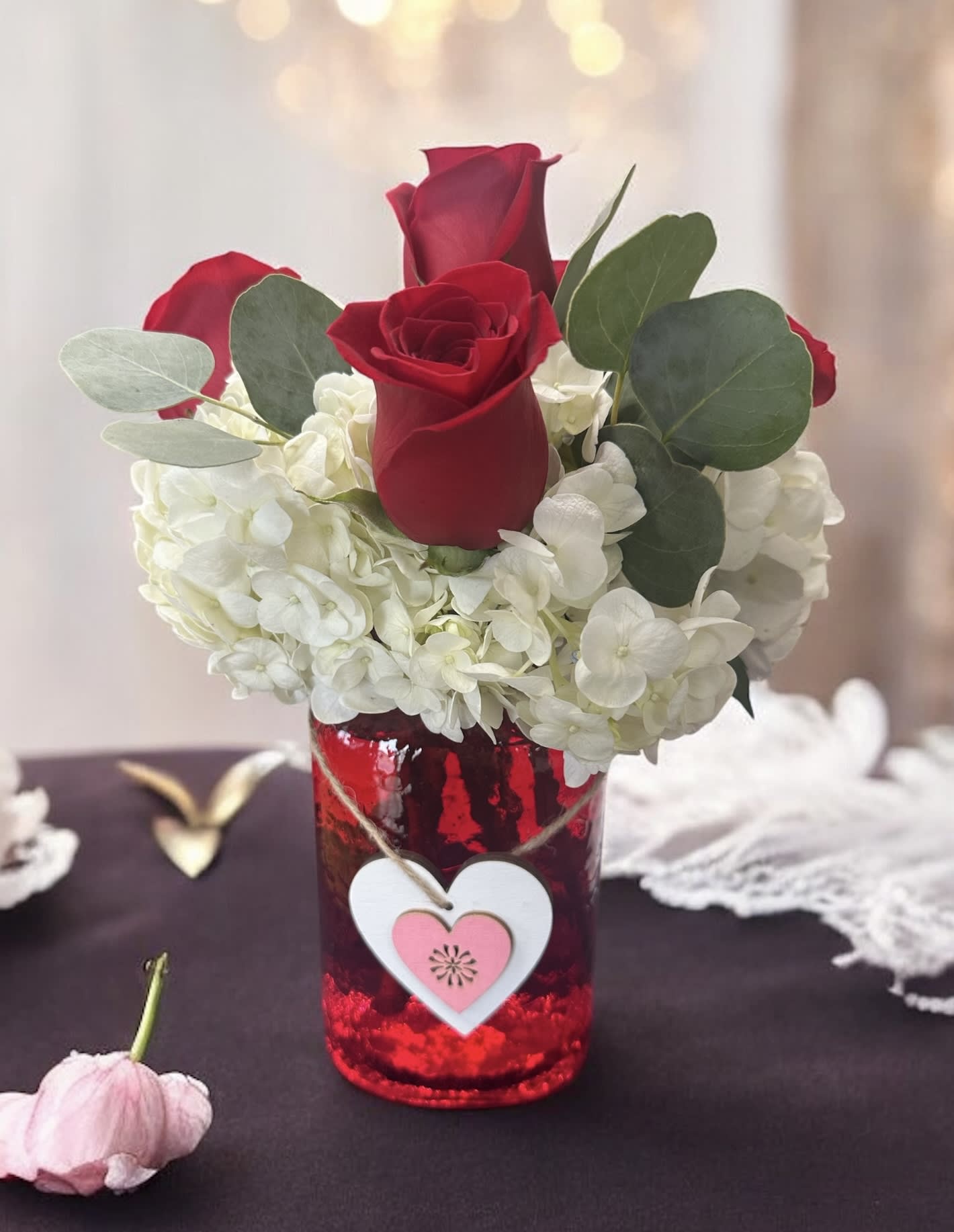 Valentine's Hydrangea Rose Jar