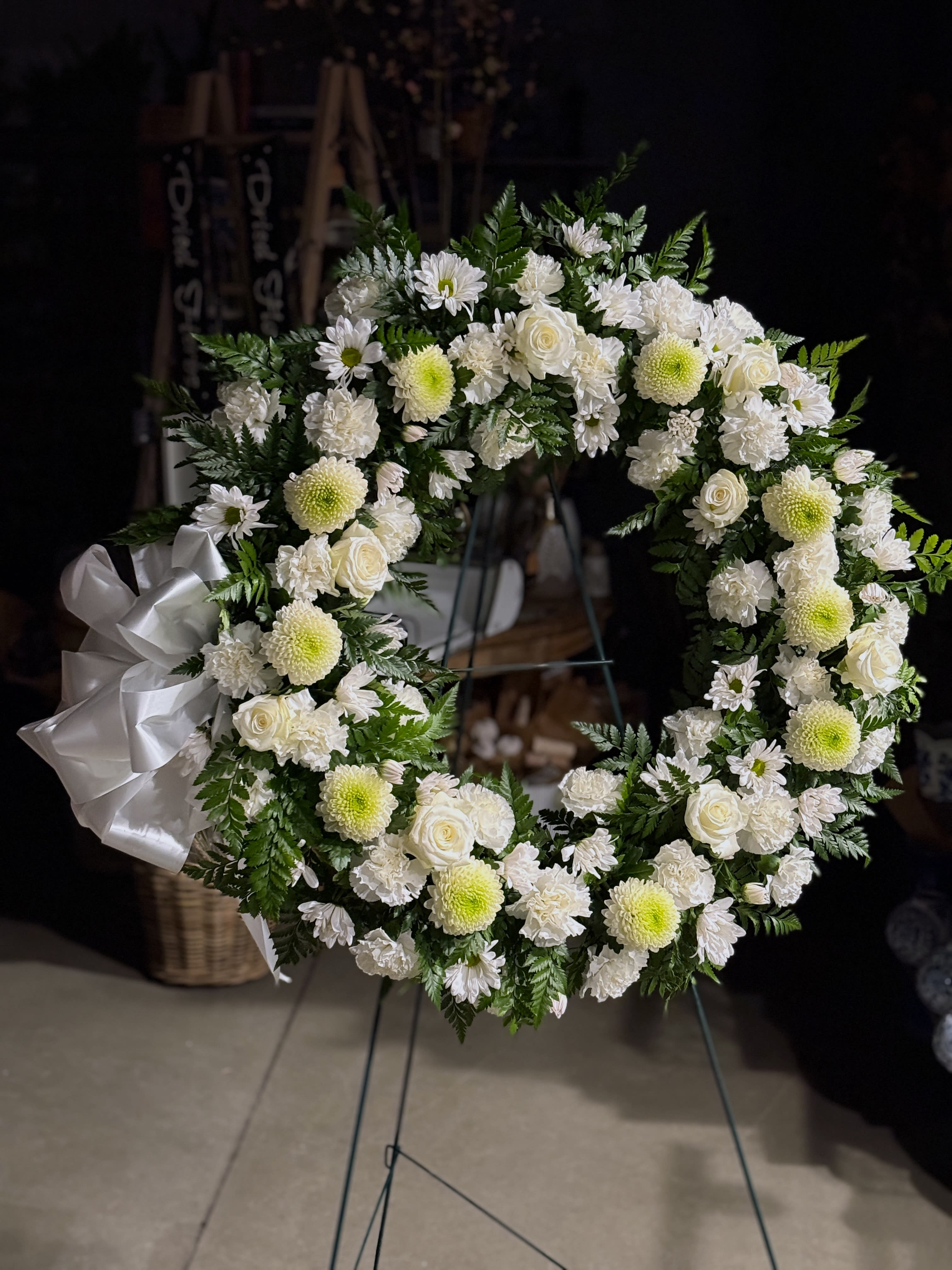 Always Remembered Sympathy Wreath Flower Bouquet