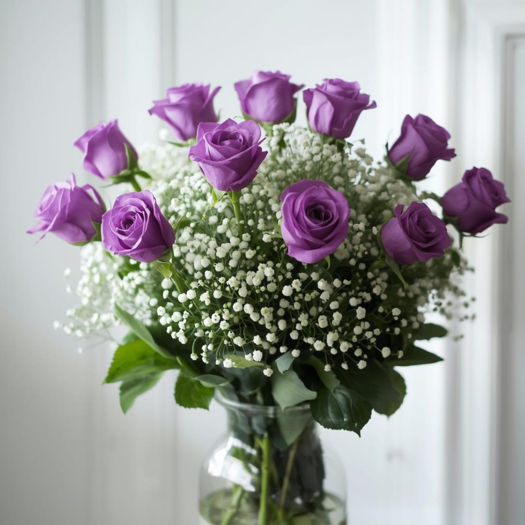 Dozen Purple Roses