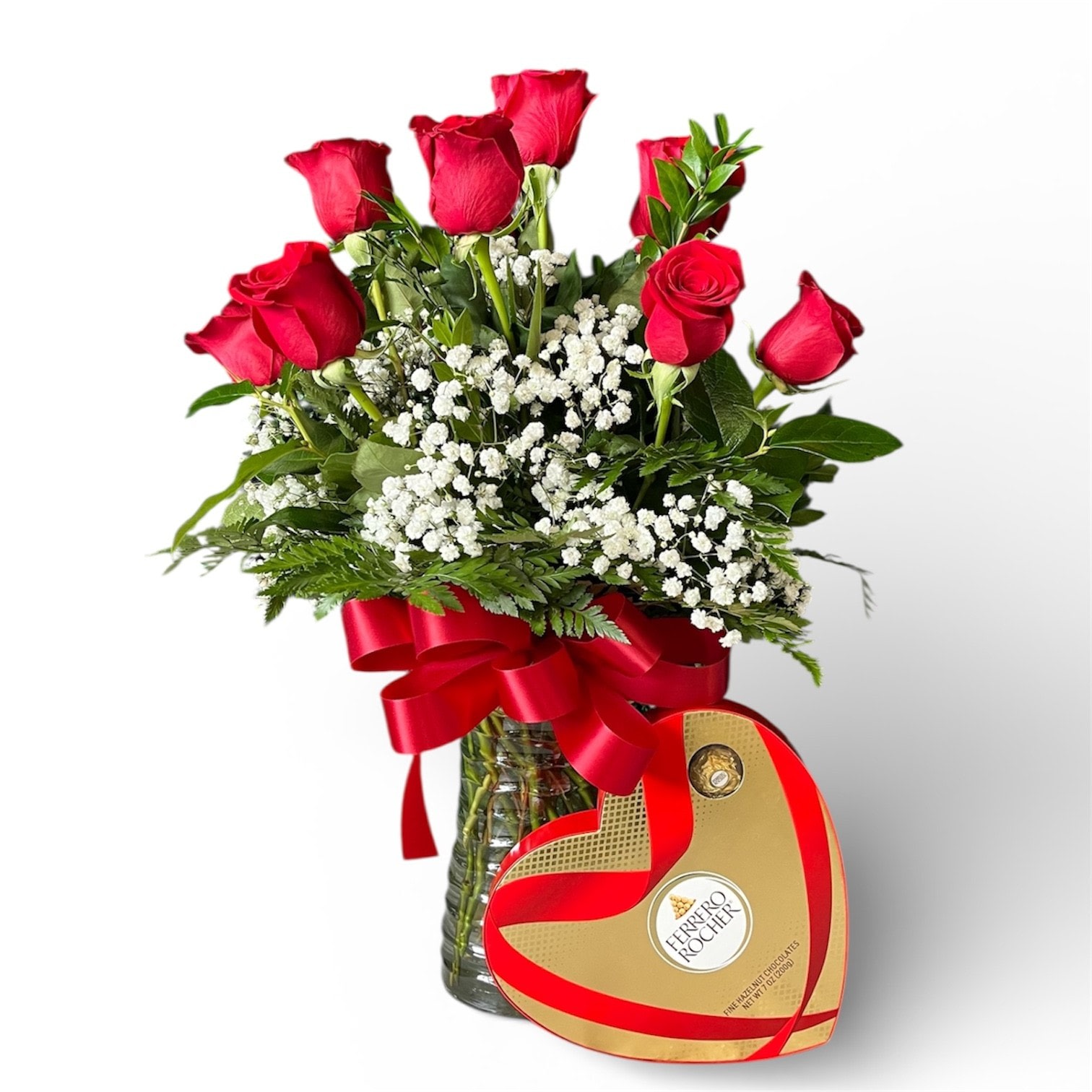 Full Dozen With Box of Chocolates Flower Bouquet