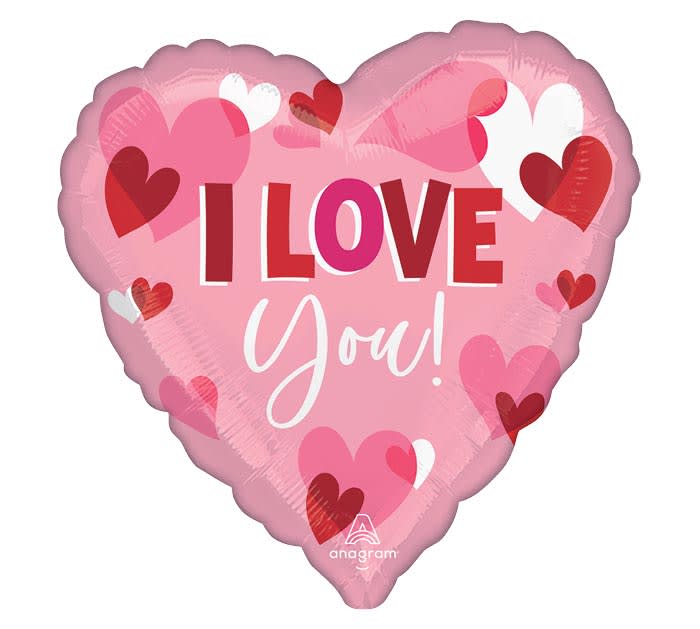 9" I Love you Balloons Flower Bouquet