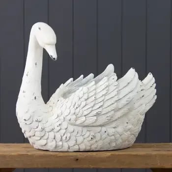 Swan Planter Flower Bouquet