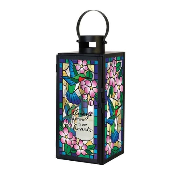 "Always and Forever" Stained Glass Lantern