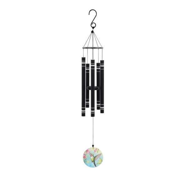 Hummingbird Glass Art Chime Flower Bouquet