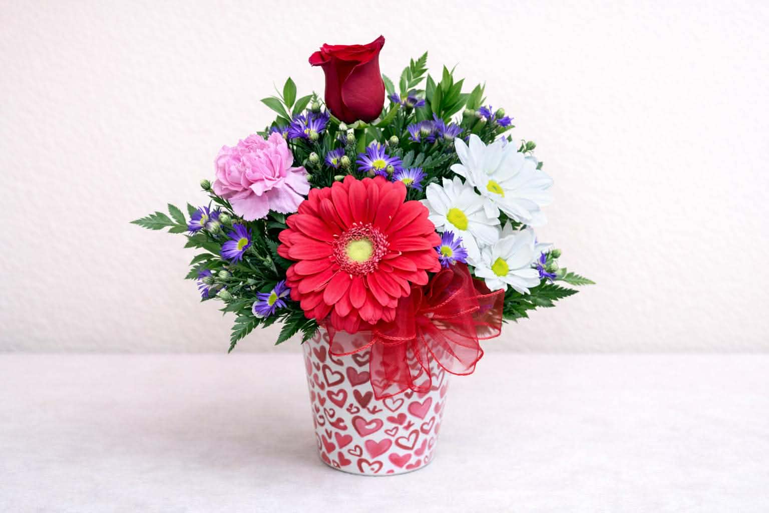 Blush & Bloom - Container Flower Bouquet